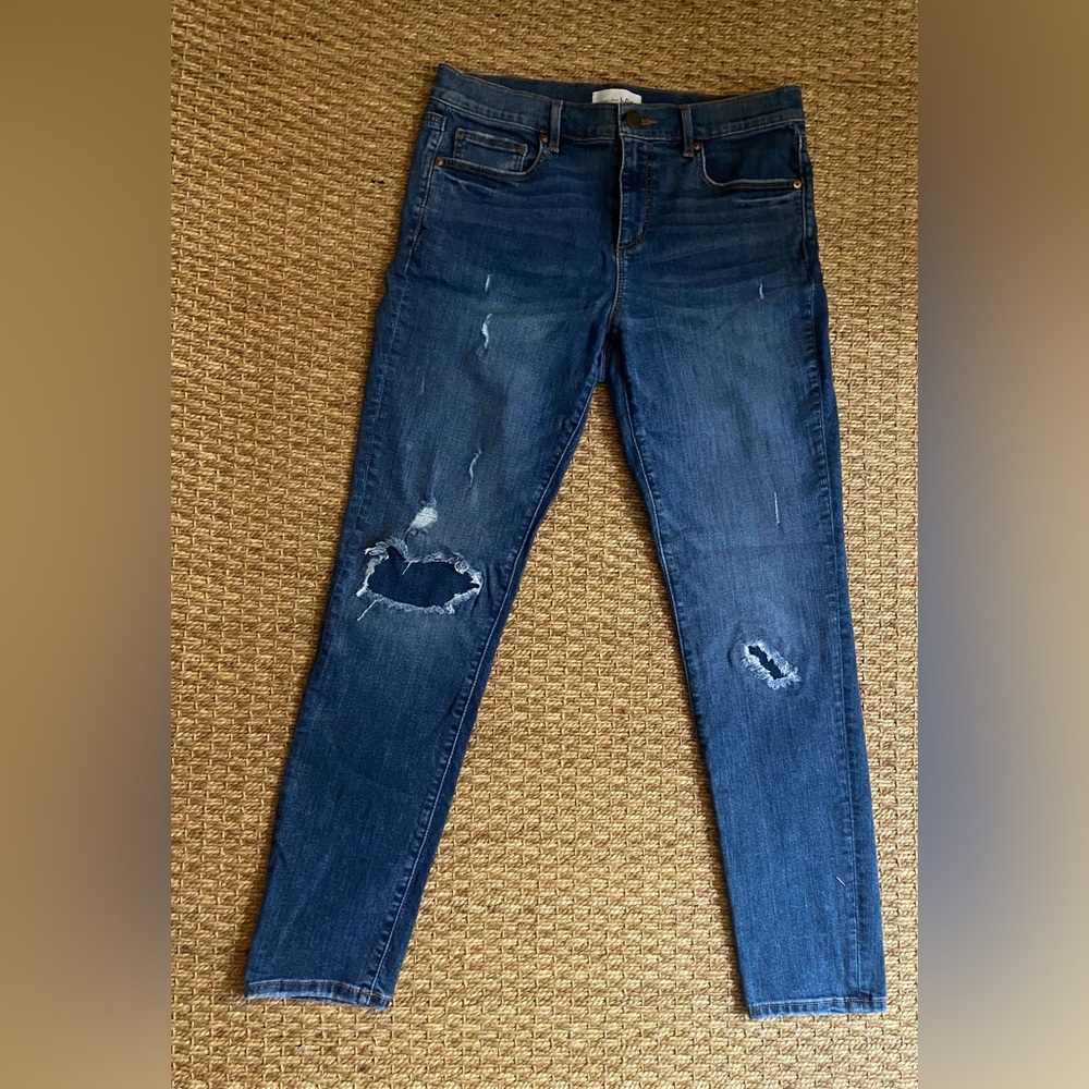 LOFT Classic Blue Distressed Women Jeans